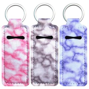 Imagem de 3 peças porta-chaves presentes batom batom brilho labial bonito protetor labial para mulheres