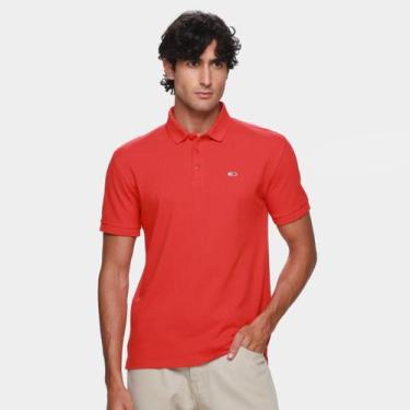 Imagem de Camisa Polo Tommy Jeans Casual Masculina, Vermelho, G