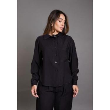 Imagem de Camisa Manga Longa Feminina Social Em Viscose com Bolso Cor:;Tamanho:M;Idade:Adulto;Genero:Feminino-Feminino