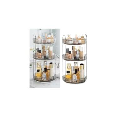 Imagem de Cesto Organizador Multiuso Transparente, 3 Compartimentos, Plástico, 13x16x15cm, 209g