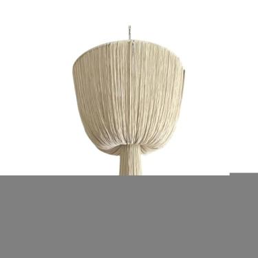 Imagem de Bothyi Abajur trançado com franjas, estilo boêmio moderno nórdico, para luminária pendente. Abajur decorativo em macramê para escritório e sala de estar, Style C