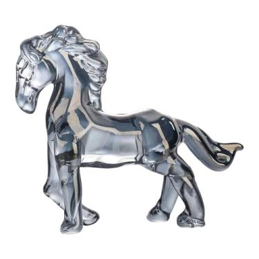 Imagem de KiBcsLic Estátua de Cavalo de Vidro, Peça Colecionável para Mesa, Centro de Mesa, Ornamento Feng Shui, Miniatura para Quarto, Escritório ou Dormitório, Style K