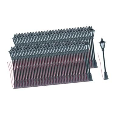 Imagem de simhoa Poste de luz em escala 1:87, modelo de mini poste de iluminação pública para mesa de areia, 100 Unidades