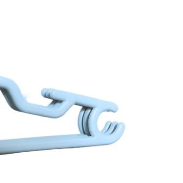 Imagem de Cabides Plástico Reforçado Cruzeta Roupa Colorido(AZUL,100 CABIDES)