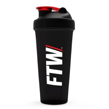 Imagem de FTW Coqueteleira Shaker 600 ml Preta para Academia - Click‑Lock, Fundo Arredondado, Design Slim