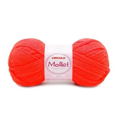 Imagem de Fio Mollet Círculo 100g 200m Lã Acrílica Tricô Crochê Artesanato Touca Cachecol Inverno Novelo (782 - LARANJA-NEON)