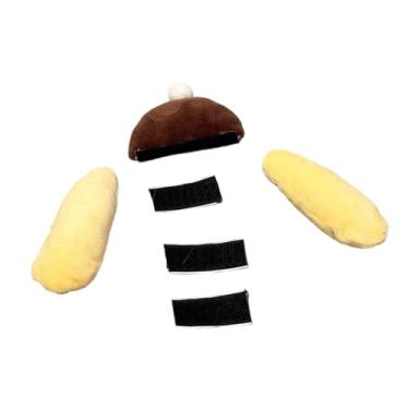 Imagem de Baoblaze Decoração de capacete com orelhas de cachorro e adesivo universal. Acessório divertido para ciclismo, fácil de aplicar, ideal para andar de bicicleta, Amarelo