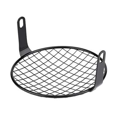 Imagem de Mingzhe Capa de Farol de Motocicleta 6,5 pol. Máscara Grelha Redonda Xadrez, Material Ferro, Estilo retrô Aprimora a Aparência Vintage, Fácil Instalação, (Grade quadrada)