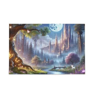 Imagem de Quebra-cabeça de floresta mágica misteriosa de 500 peças, quebra-cabeças difíceis de compor papel e madeira para adultos com bolsa de armazenamento