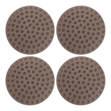 Imagem de 4 peças de protetor de parede de batente de porta, 50 mm/5 polegadas marrom para-choques autoadesivos PVC protetor de buffer para batente de porta de escritório em casa