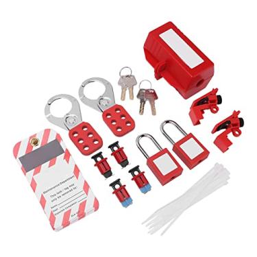 Imagem de Cosiki Kit de Bloqueio de Disjuntor Elétrico, Cadeado de Segurança Durável, Conjunto para Locais de Trabalho Químicos Industriais, Abs, Aço Inoxidável, Nylon, 22 Peças