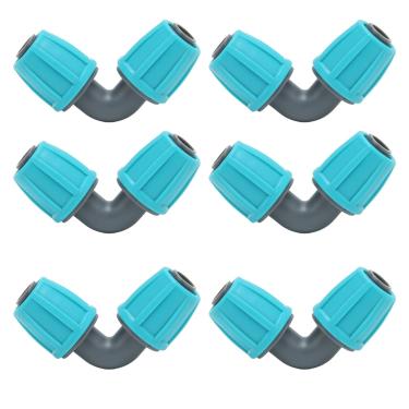 Imagem de GLOGLOW Adaptador de Mangueira de Cotovelo Com Trava de 16 Mm, Material PE Com Resistência a Alta Pressão e Fácil Instalação para Irrigação por Gotejamento de Jardim e Agrícola