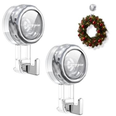 Imagem de Nicespce Ganchos de ventosa resistentes, gancho de sucção forte para guirlanda de Natal, chuveiro, janela e porta de vidro. Ganchos impermeáveis ao ar livre para pendurar na parede do banheiro