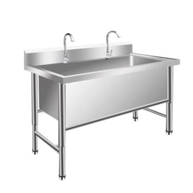 Imagem de ZAHIKA 1 pia de aço inoxidável compartimento, pia independente, pia de cozinha comercial e pia utilitária, pia industrial, pia utilitária, pia externa, para restaurante de negócios (tamanho: 100 cm)