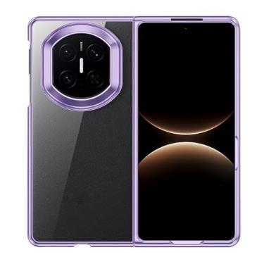 Imagem de LYJSMGZ Capa galvanizada para Huawei Mate X7, proteção de lente, capa transparente antiamarelamento, não irrita a pele, capa à prova de choque, roxa, Mate X7