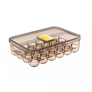 Imagem de Organizador de Ovos Suporte Armazenamento para 24 com Design Empilhável recipiente espaçoso e seguro Restritor silicone macio Plástico grau alimentar Fácil limpar usar Almofadas estáveis balcão da gel