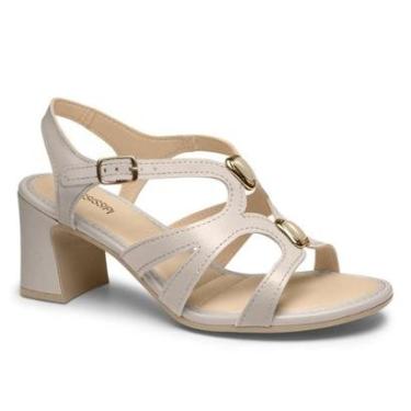 Imagem de Sandalia Feminina Mississipi Salto Bloco Medio Festa Confortavel Lançamento Ref: J0602-Feminino