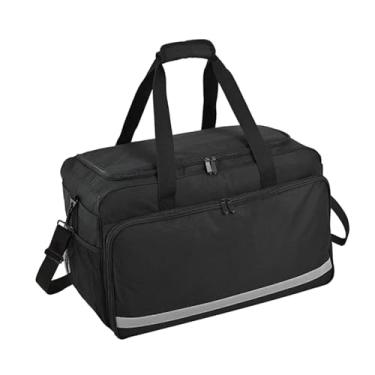 Imagem de KiBcsLic Bolsa organizadora para ferramentas de limpeza de carros, com divisórias removíveis em nylon, ideal para guardar luvas, panos, espanadores e escovas.