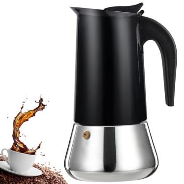 Imagem de DITOSH Máquina de café expresso de aço inoxidável com 12 xícaras, cafeteira italiana, cafeteira italiana, máquina de café mocha greca, cafeteiras clássicas de indução para casa e acampamento, 600 ml