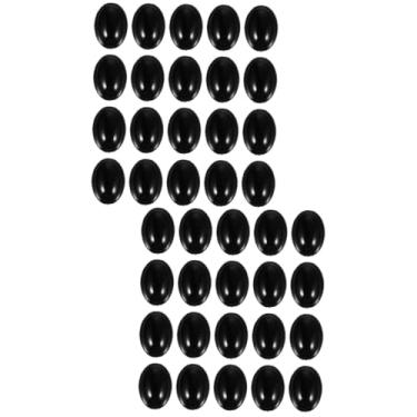 Imagem de PLAFOPE 200 peças de olhos ovais de plástico decorativo para fazer bonecas, suprimentos de artesanato de nariz plano preto para meninos e meninas para criatividade e interação com os pais