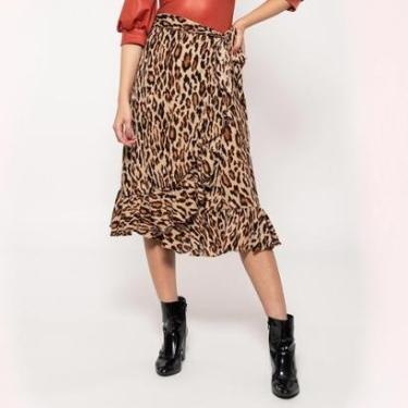 Imagem de Saia Bisô Midi Estampada Feminina-Feminino