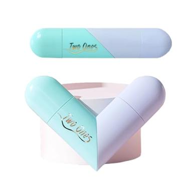 Imagem de Atomizador de perfume de cabeça dupla 2 em 1, frasco de spray de viagem recarregável, mini perfume portátil e pulverizador de respiração para bolsa de mão, itens essenciais de avião, Azul + azul lago