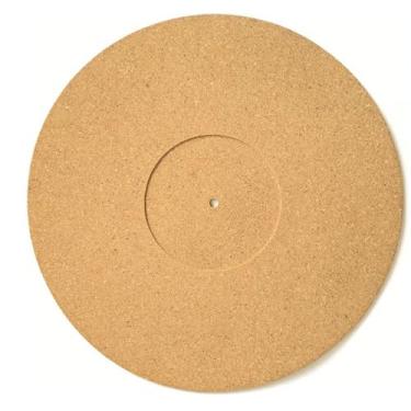 Imagem de Zopsc Tapete Giratório de Cortiça de 12 Polegadas, Antiderrapante Reduz o Ruído, Tapete Macio para Toca-discos LP de Cortiça Com Design de Ranhura, Visual retrô para Toca-discos