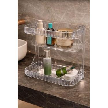Imagem de Prateleira Organizador Diamante Acrílico para Maquiagem e Acessórios de Mesa