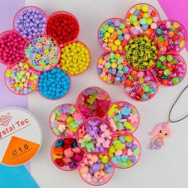 Imagem de Kit Para Fazer Pulseiras 2300 Peças Miçangas Infantil Flor - Anita Rec