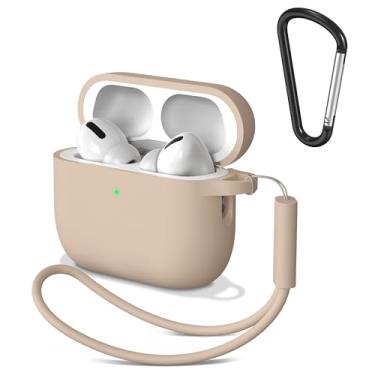 Imagem de Meliya Capa para AirPods Pro 3 2025 com cordão e chaveiro, capa protetora de silicone macio para Apple AirPods Pro 3ª geração, proteção total, suporta carregamento sem fio, chá de leite