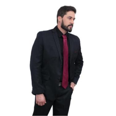 Imagem de Terno Social Microfibra Mescla Diversas Cores  - Nero Germanico, Preto