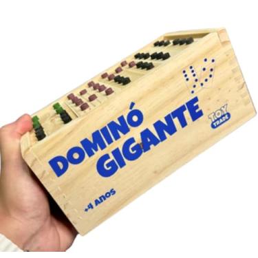 Imagem de Dominó Gigante em Madeira, 28 Peças, Jogo Educativo com Alto Relevo Braille, Brinquedo Inclusivo para Crianças e Idosos