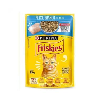 Imagem de Kit Ração Úmida Friskies Para Gatos Adultos Sabor Peixe Branco Ao Molh