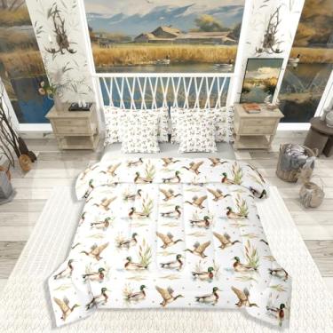 Imagem de Erosebridal Jogo de cama solteiro de patos selvagens, animais da floresta, animais selvagens, animais selvagens, caça, vida selvagem, 7 peças, para crianças, meninos, meninas e adultos