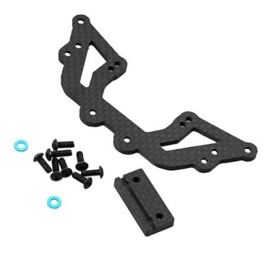Imagem de Suporte de direção de placa de segundo piso de fibra de carbono para substituição de montagem de direção para Tamiya XV01 XV-01 1/10 controle remoto peças de atualização de carro controle remoto