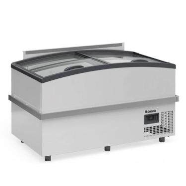 Imagem de Expositor Ilha Supermercado Dupla Ação GISM150 Branco Gelopar Bivolt