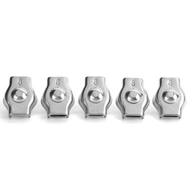 Imagem de Braçadeira de corda Simplex de aço inoxidável 5 PCS Polimento eletrolítico de alta precisão Braçadeira de aperto de fio à prova de ferrugem para máquinas florestais Fixação de (6MM)