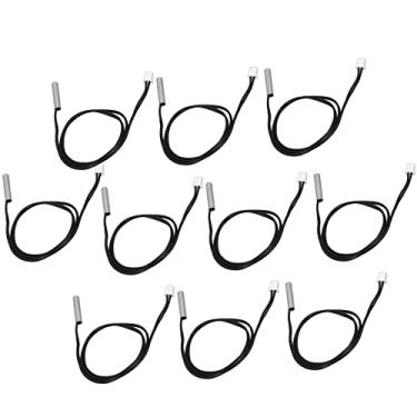 Imagem de Generic Sensor de Temperatura Termistor Sonda de Alto Desempenho 10 Unidades para Controle de Temperatura Constante, para Eletrodomésticos 5x25mm Cabeça Cilíndrica 500mm (50KB3950)