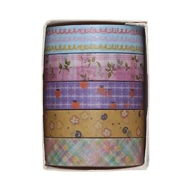 Imagem de Fita Washi Romântica Com Flores, 5 Rolos, Fita Decorativa DIY Fofa E F