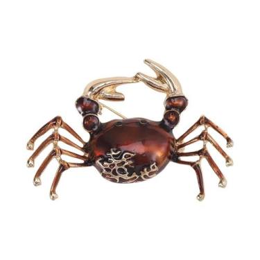 Imagem de Broche De Caranguejo Com Strass Unissex Feminino, Joia De Animal Marin