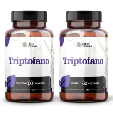 Imagem de L-Triptofano 300mg - 60 Cápsulas - Suplemento Precursor de Serotonina e Melatonina Auxilia no Equilíbrio do Humor, Qualidade do Sono e Bem-Estar Mental - Alta Pureza e Absorção - Vegano - 2 potes