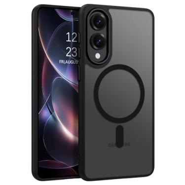 Imagem de DUEDUE Capa magnética para Samsung Galaxy S25 Edge [compatível com Magsafe], capa protetora traseira fosca translúcida, antiarranhões, à prova de choque, para Galaxy S25 Edge 5G de 6,7 polegadas