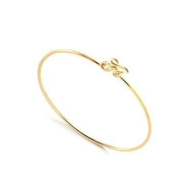 Imagem de Bracelete Dourado Feminino Delicado Fé Folheado A Ouro 18k - Radhau Jo