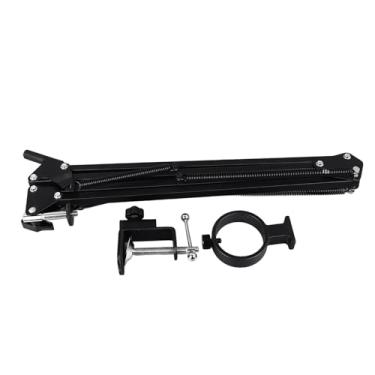 Imagem de QANYEGN Suporte de braço articulado para microscópio, suporte de lente giratório dobrável de 360 ​​graus, suporte de metal ajustável para câmera industrial