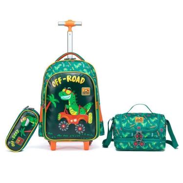 Imagem de Kit Infantil Mochila De Rodinhas + Estojo + Lancheira Menino-Masculino