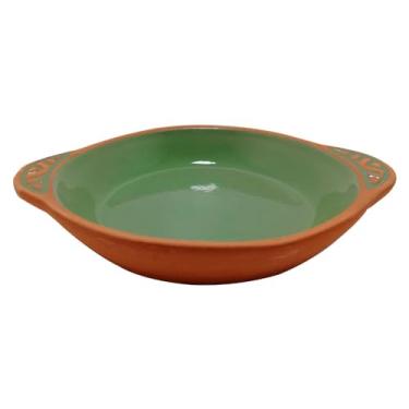 Imagem de Travessa Redonda Aldeia em Ceramica com Alca 700Ml D20Xa3Cm Verde L Hermitage - Full Fit
