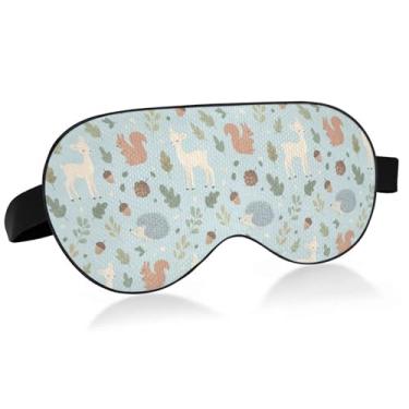 Imagem de Burbuja Máscara de dormir de animais da floresta para mulheres e homens, máscara de olhos refrescante para dormir lateral com alça elástica ajustável para viagens