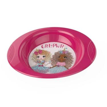Imagem de Prato Infantil 550ml Girl Power Bpa Free - Plasvale Rosa