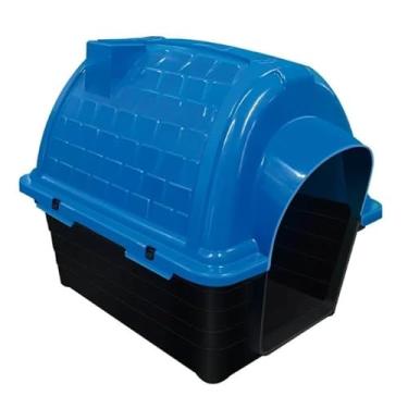Imagem de Casinha de Cachorro Nº5 com Proteção UV – Casa Pet Plástica Desmontável, Ventilada e Resistente para Cães de Porte Médio(AZUL)