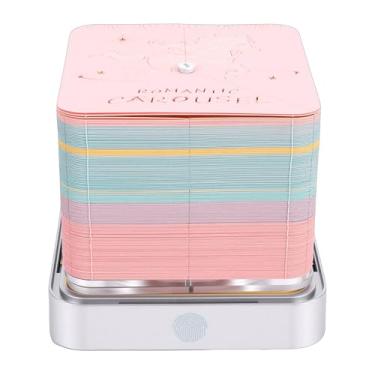 Imagem de Asixxsix 3D Arte Calendário Memo Pad 2026, DIY lágrima longe Nota adesiva de escultura de 3D com luz LED e caixa acrílica transparente, Calendário Peça Tempo Carousel Criativo